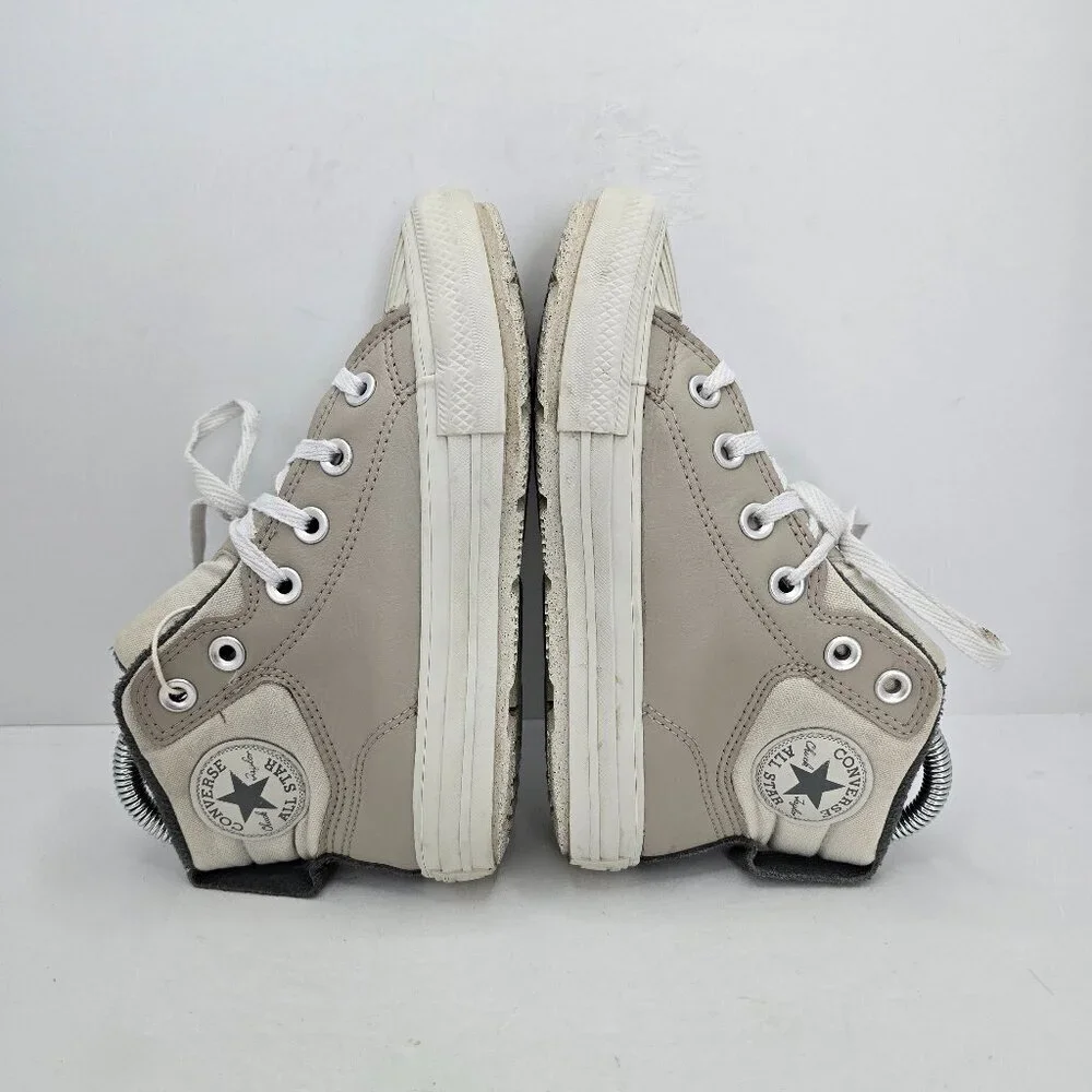 Converse | CTAS Bershire tan monochrome leather Gorpcore hi-top sneakers KIDS 1